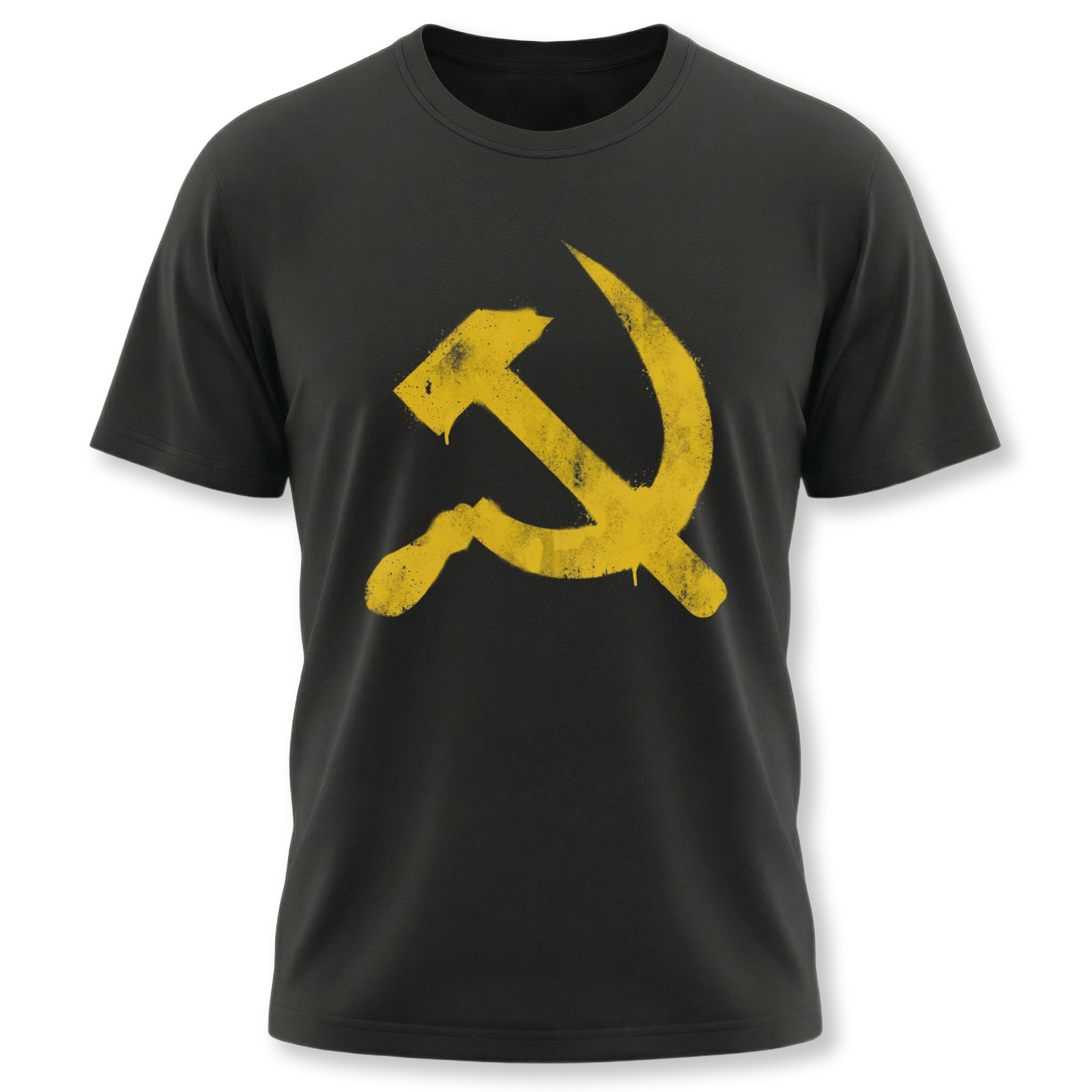 Hammer & Sickle T-Shirt | Yellow Graffiti Communist Soviet Symbol Tee Shirt gallery
