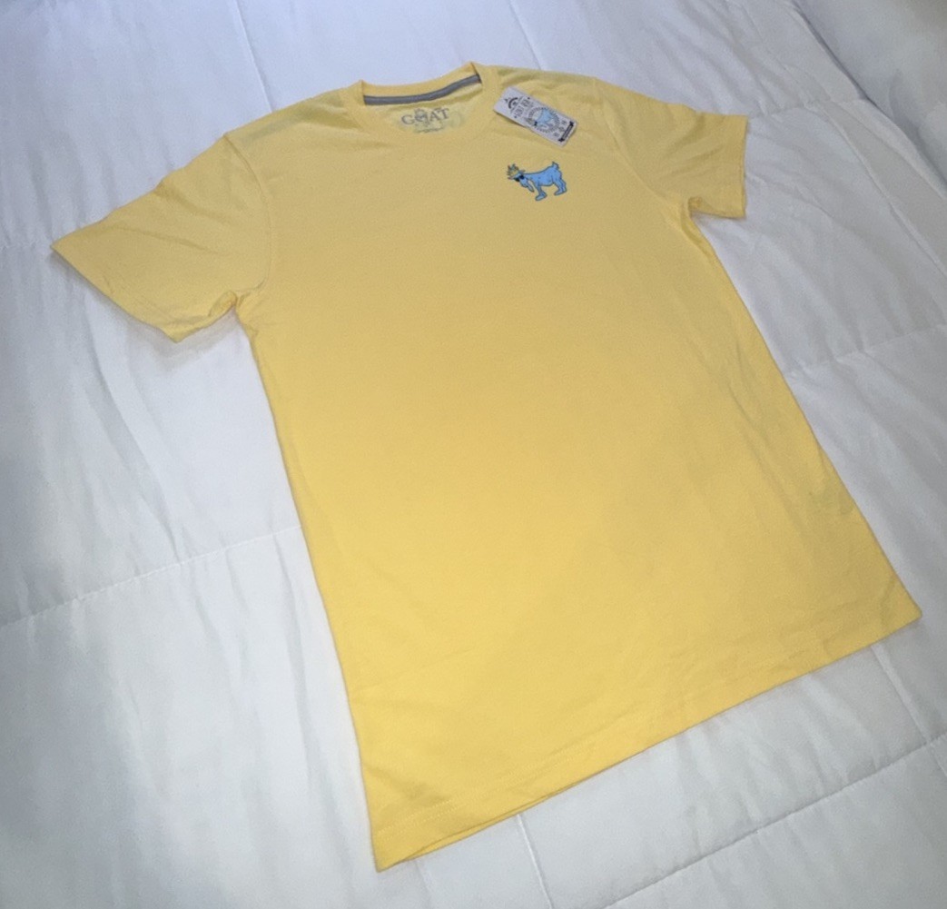 Men’s GOAT USA T-shirt Size Lg Yellow Short Sleeve gallery