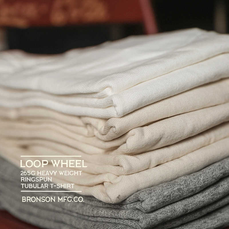 BRONSON Heavyweight Basic t Solid Cotton Loopwheel Tubular Athletic t Shirts Tee gallery