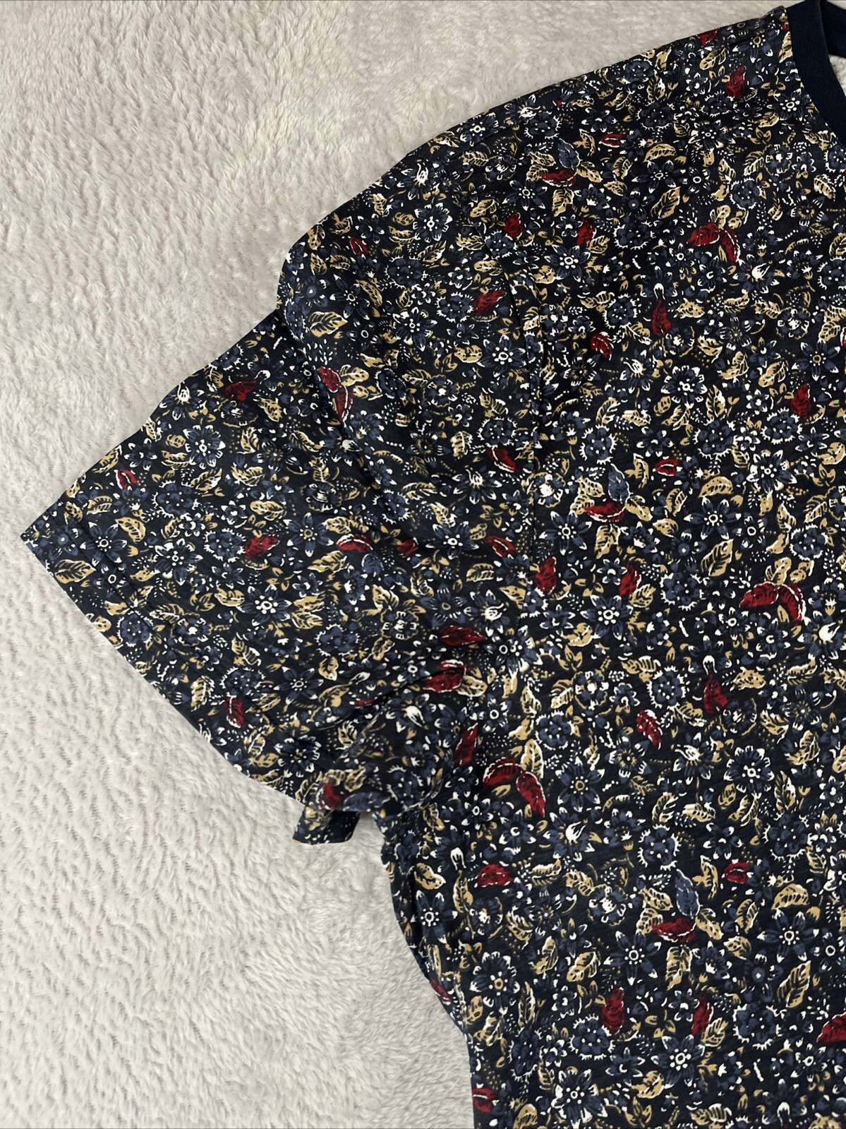 Ben Sherman mens blue Short Sleeve floral tshirt size XXL gallery