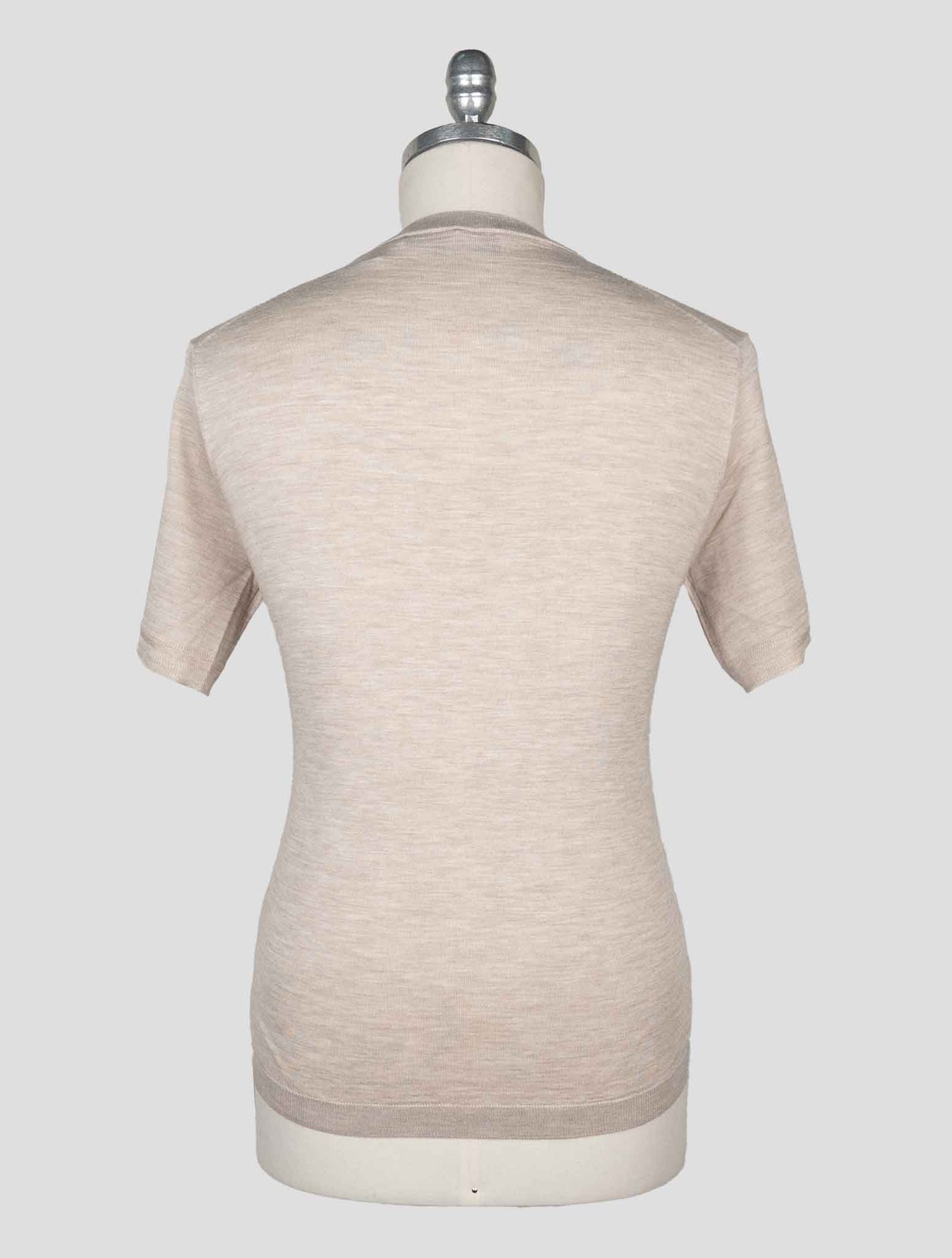 NEW ISAIA BEIGE WOOL SILK CASHMERE T-SHIRT EU 56 - US 46 - 2XL I147 gallery