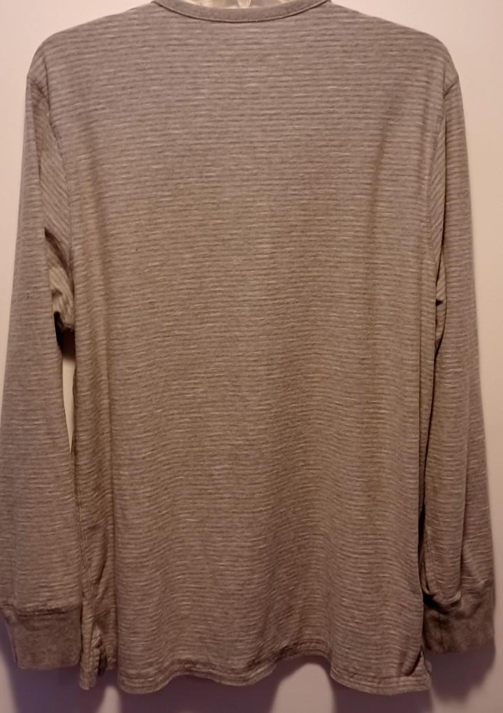 Buckle Black Label Henley Size XL Gray striped studded button pocket long sleeve gallery