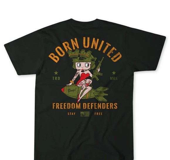 NWOT Born United Private Label Betty Boop Tee - Military USA American Patriotic gallery