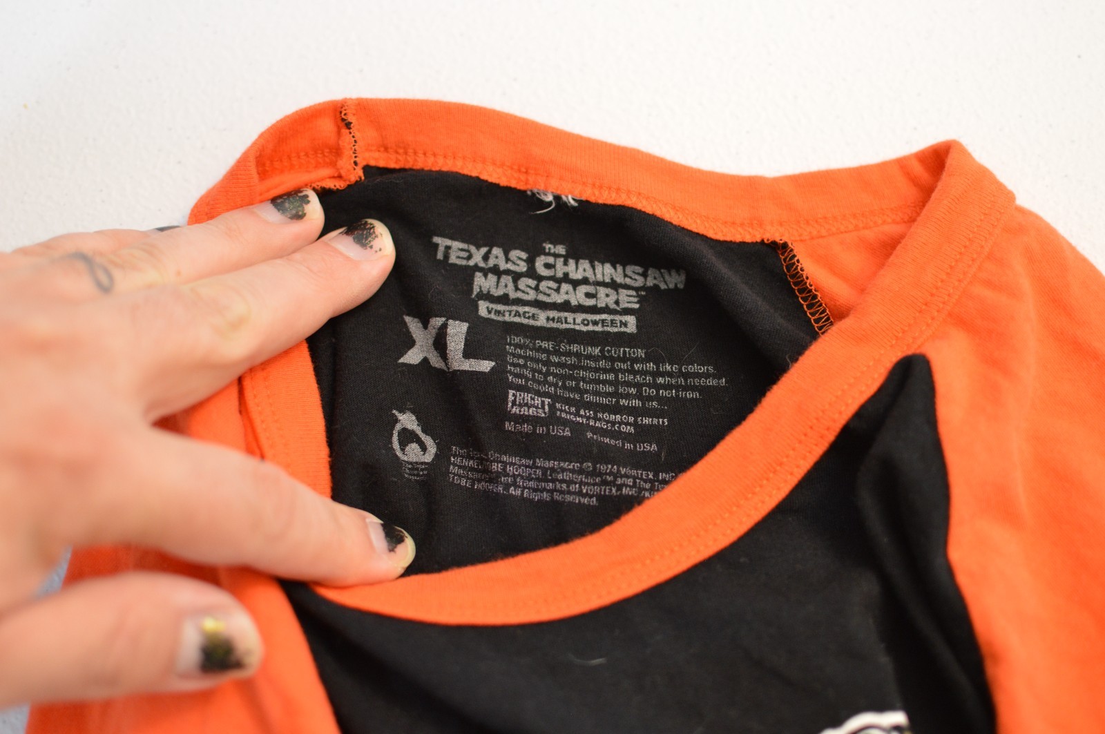 XL Fright-Rags Texas Chainsaw Massacre Leatherface Baseball Tee gallery