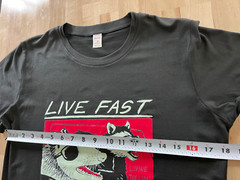 ROMWE Live Fast Eat Trash Racoon/Possum Graphics Black T-shirt- Unisex Sz M