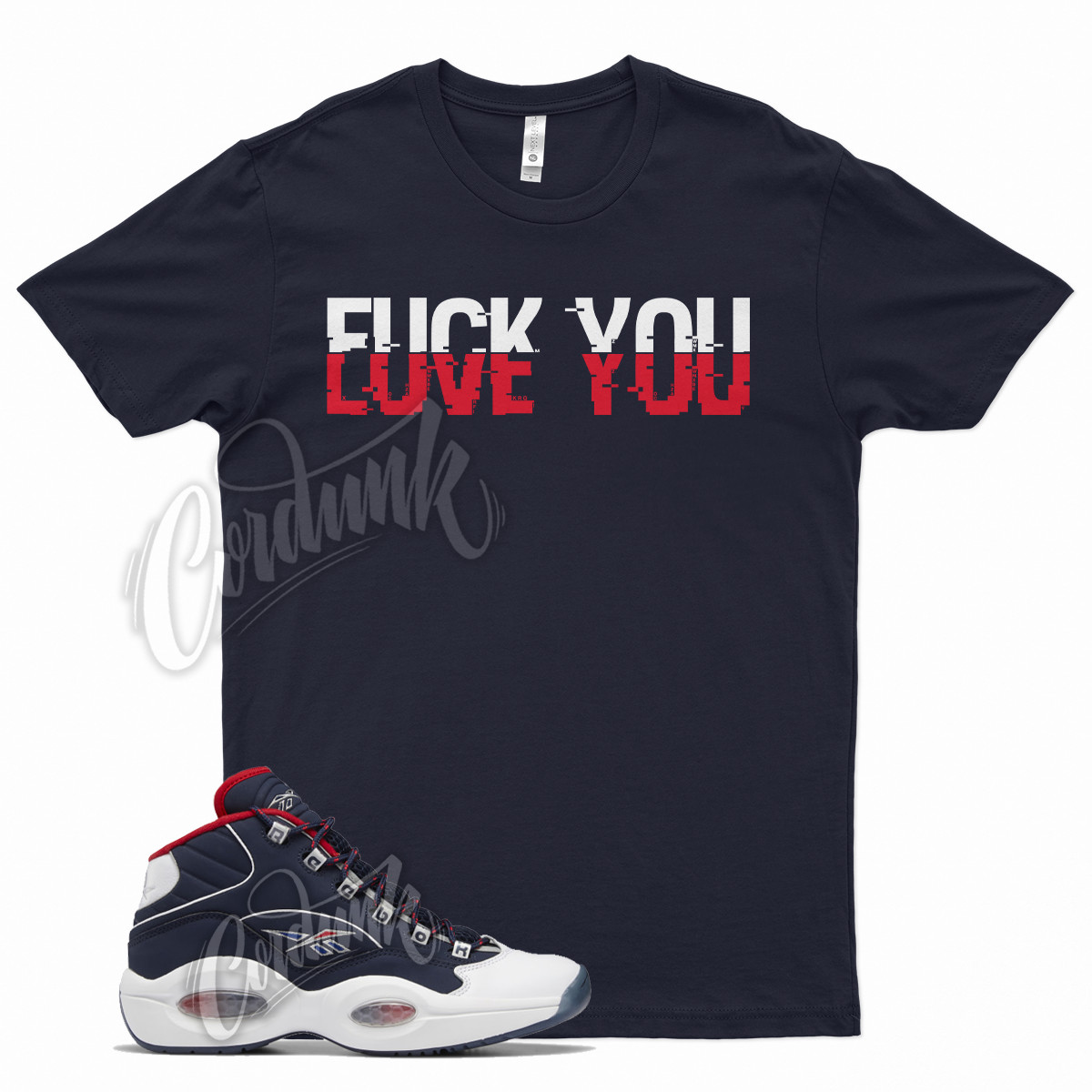Navy YOU T Shirt for Question Mid Ftwr White Vector Red Blue gallery