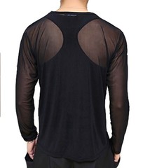 Brand New Men’s See-through Mesh Long Sleeve Shirts Casual Tee Underwear Shirts