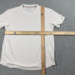 FIOBOC T-Shirt Men Medium White Solid Bamboo Cotton Crew Neck Short Sleeve Soft