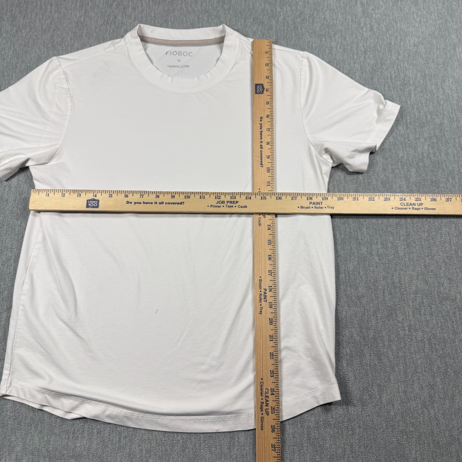 FIOBOC T-Shirt Men Medium White Solid Bamboo Cotton Crew Neck Short Sleeve Soft gallery