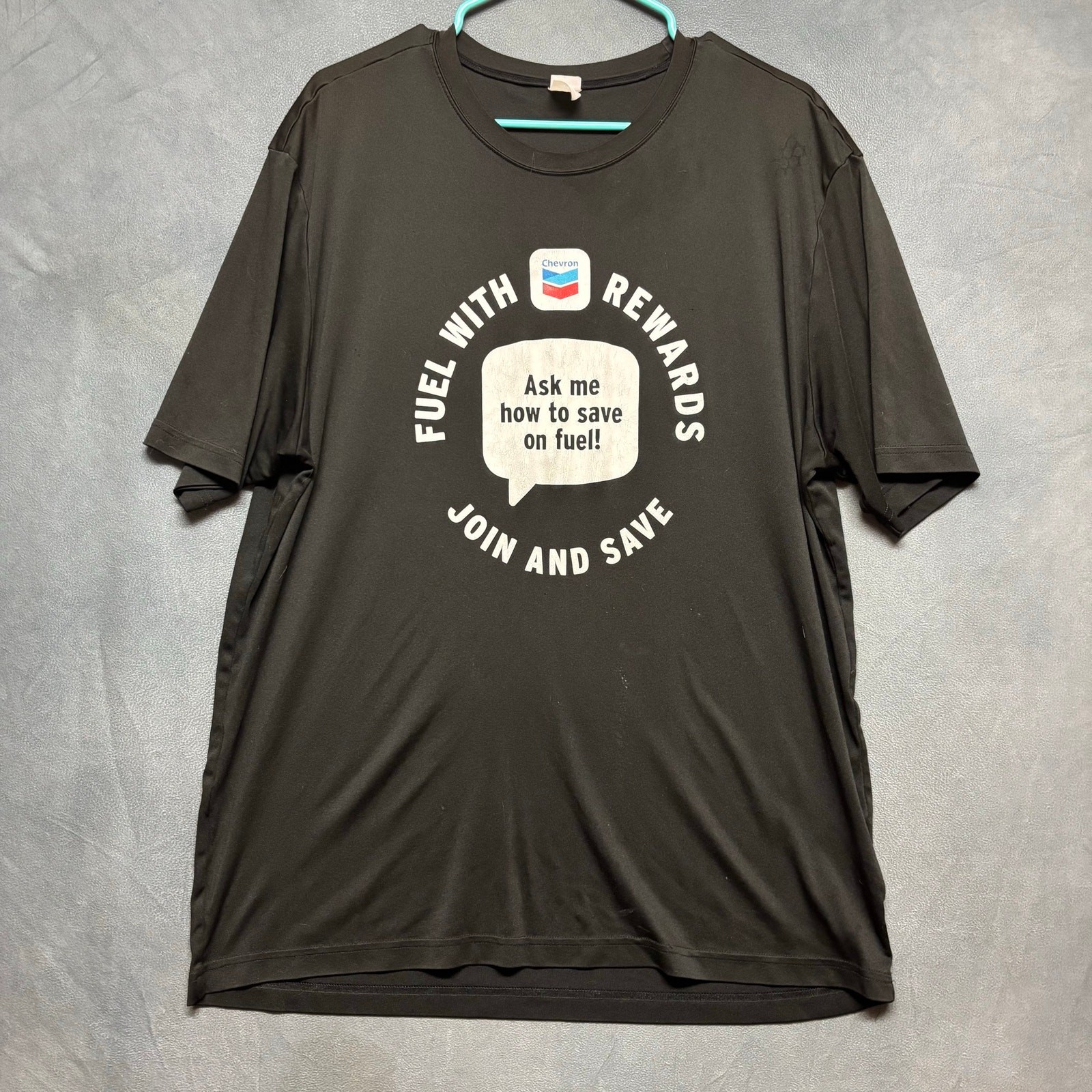 Sport-Tek Chevron Fuel Rewards Performance Tee Mens XL Black Graphic Shirt