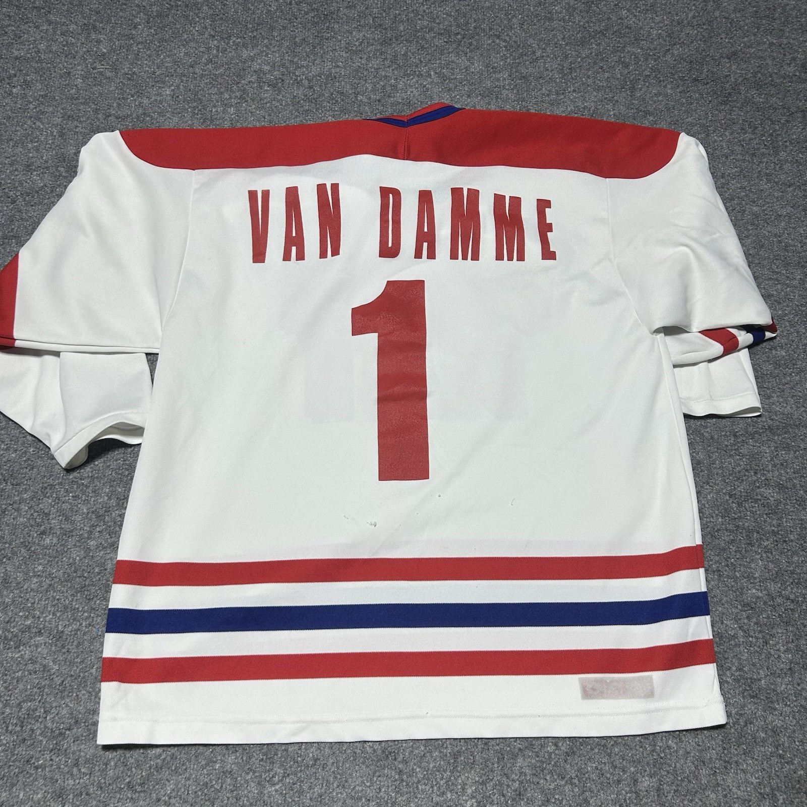 Vintage 90s Movie Promo Sudden Death Van Damme Hockey Jersey CCM Large gallery