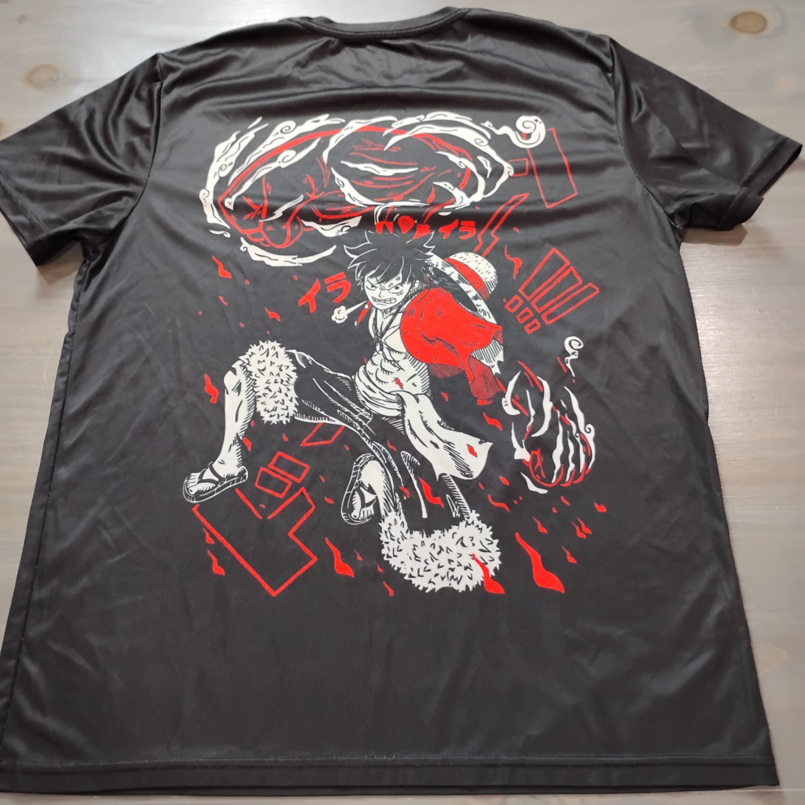 One Piece Monkey D Luffy T Shirt Large Black Anime Graphic Double Sided gallery