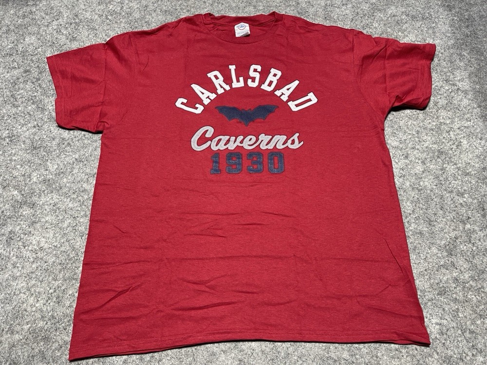 NEW Carlsbad Caverns Large Red Shirt adjustable Gray Hat Combo 1930 Strapback