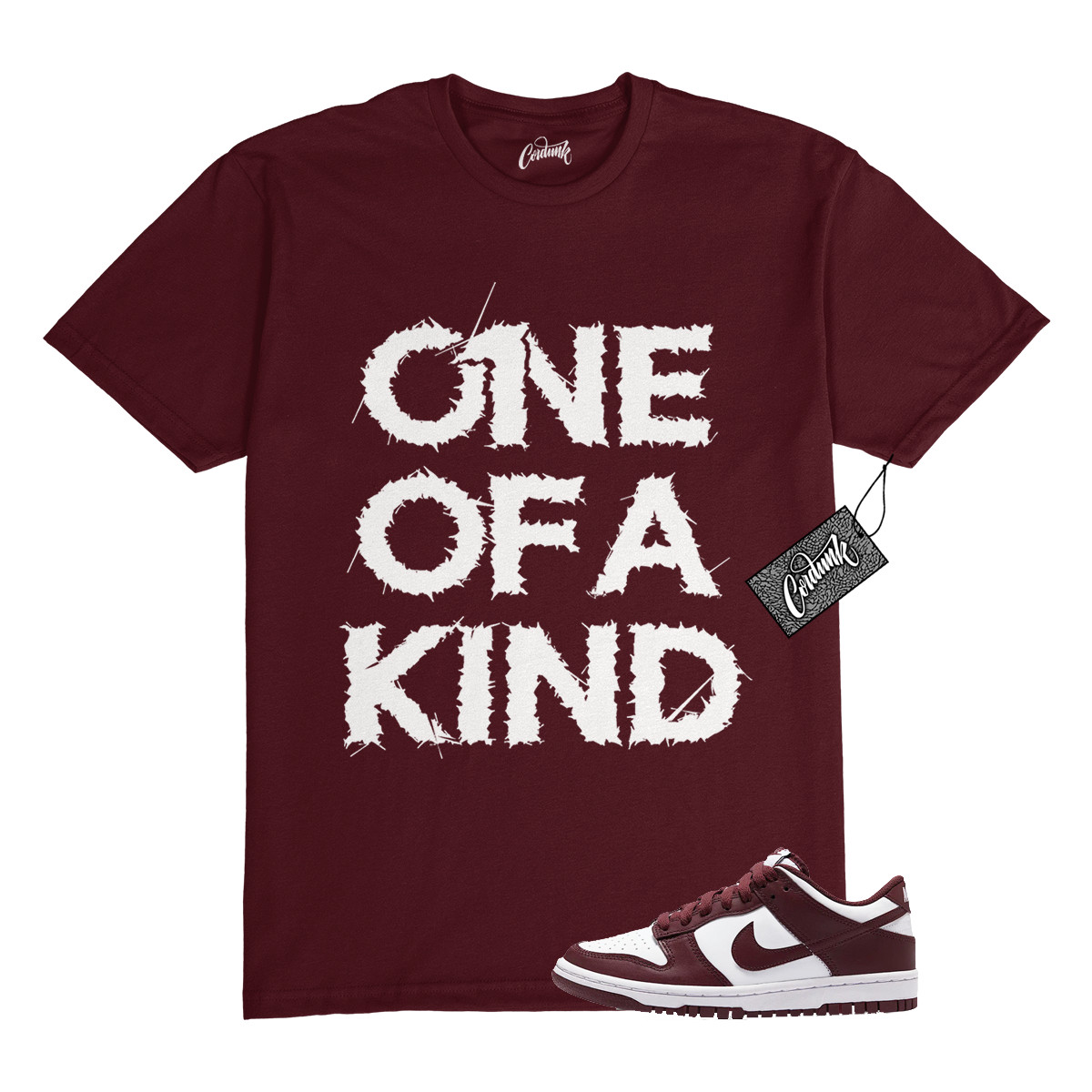 Dunk Team Red White Low Maroon Burgundy T Shirt Match 1OAK gallery