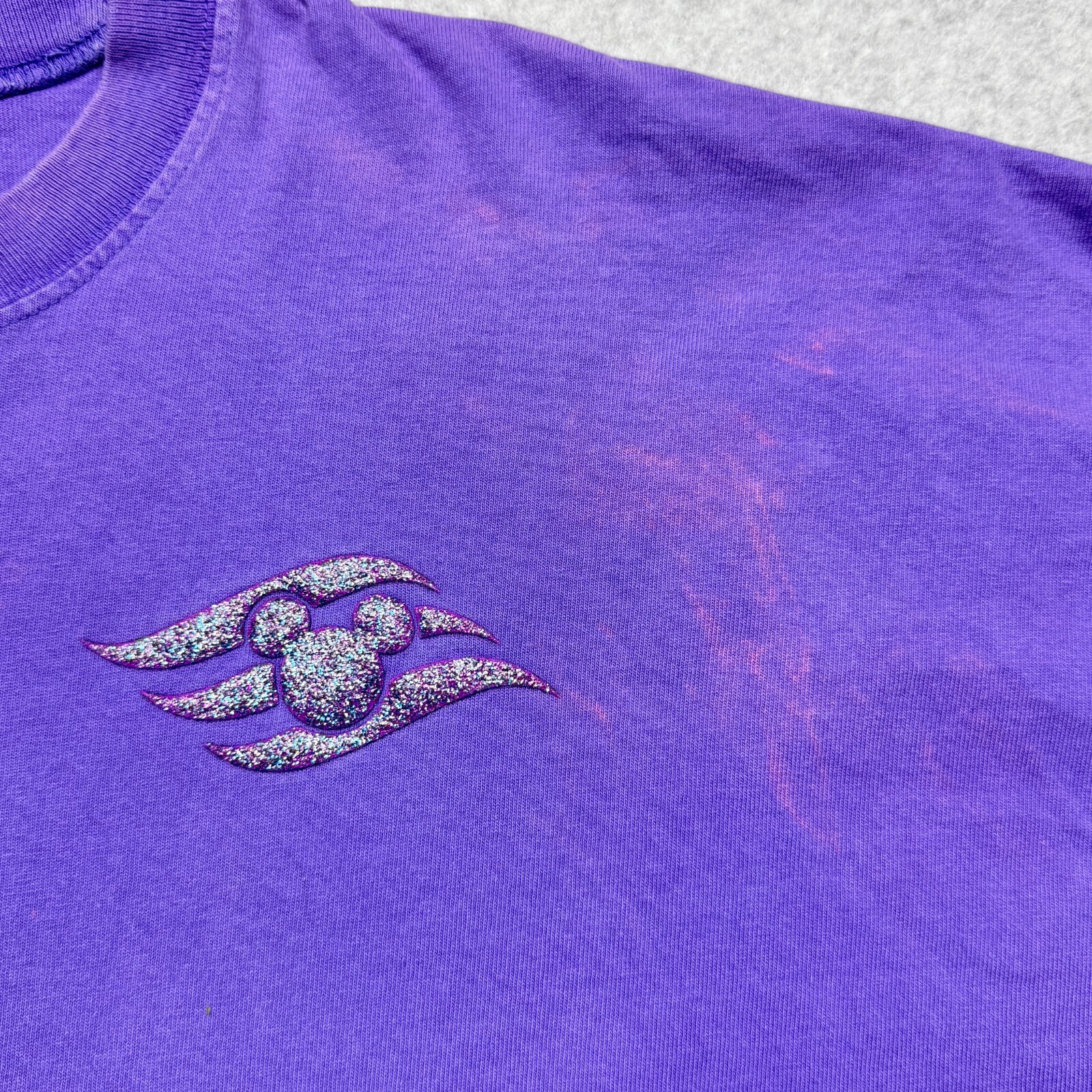 Disney Cruise Line Spirit Jersey Small Purple Blue Glitter Long Sleeve Shirt S * gallery