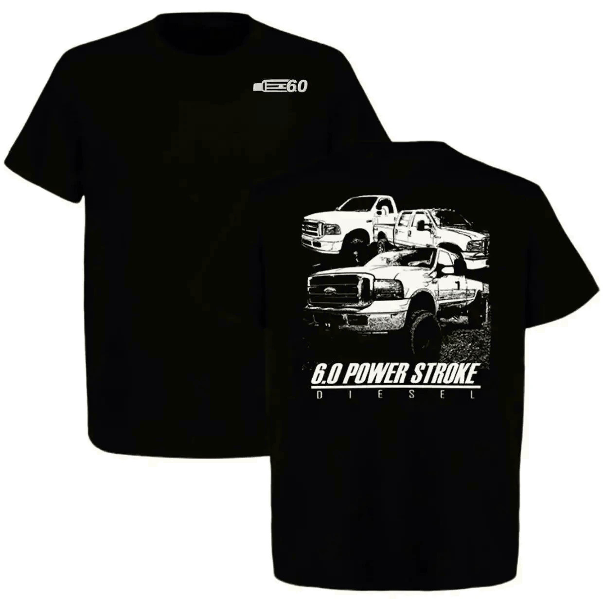 Ford Trucks 6,0 Powers Triple Cars T-Shirt, Car Truck Lover Tee, Top Menswear gallery