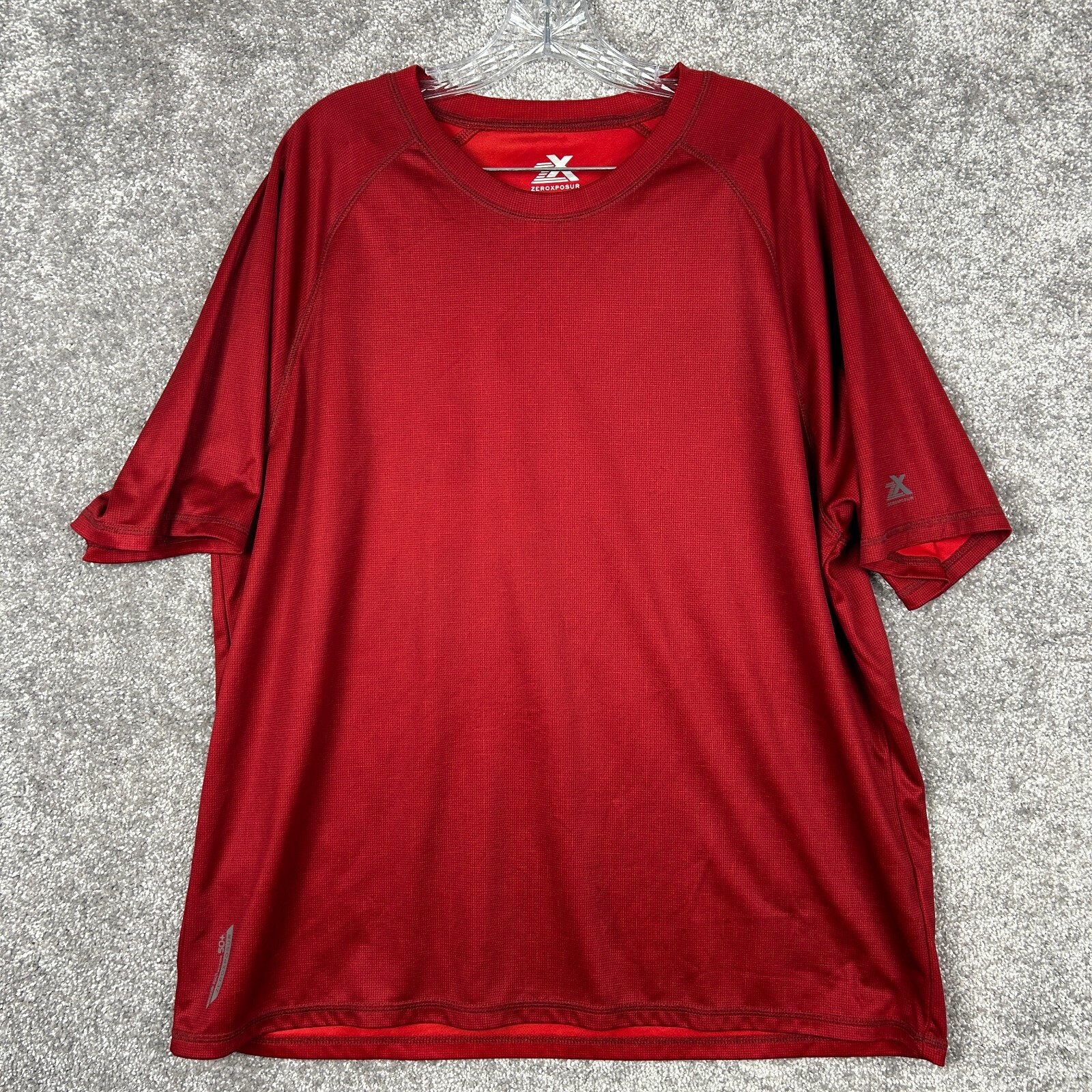 Zeroxposur Sun Protection Short Sleeve Crew Neck T Shirt Men's 2XL Red UPF 50+ gallery