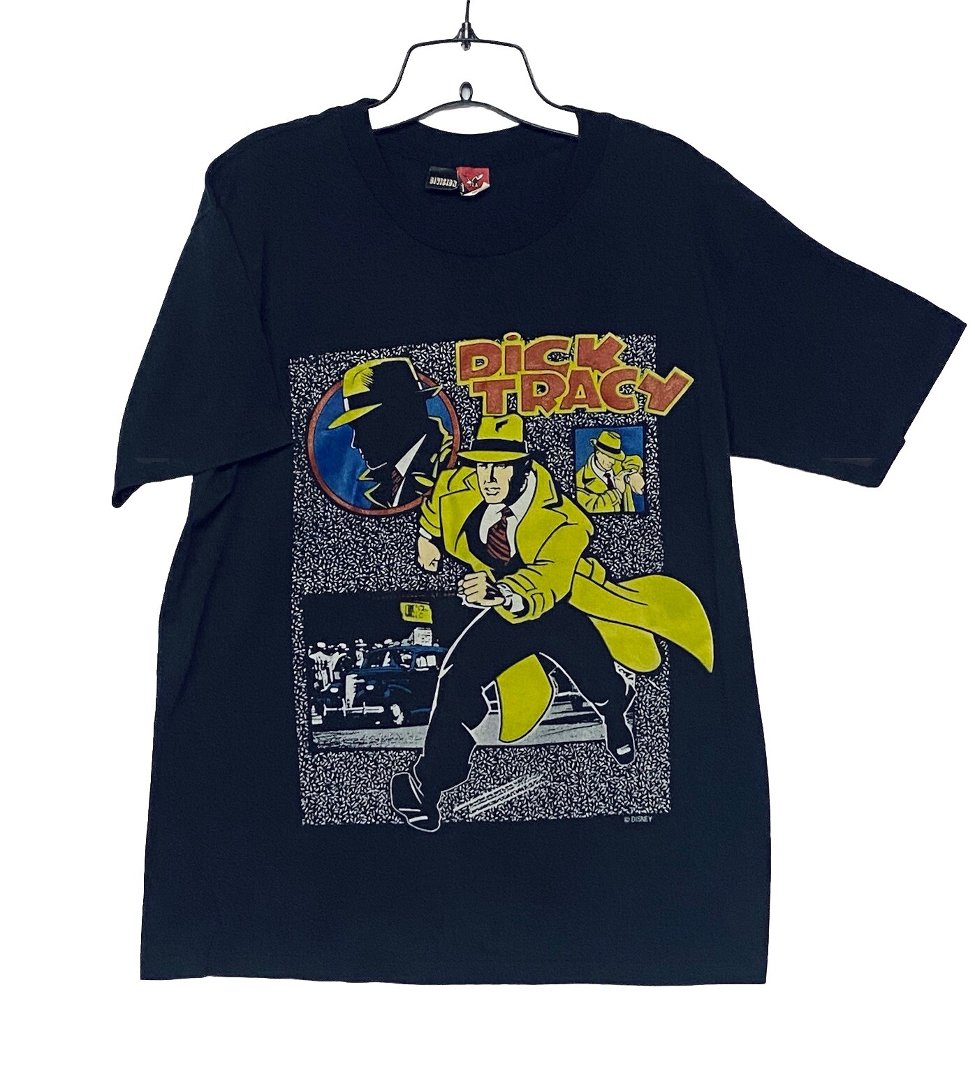 Vintage Dick Tracy Division Brand T Shirt Black Size Large Multi-Image Graphics