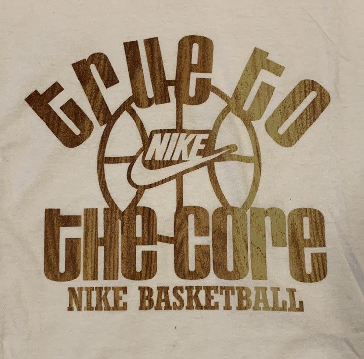 Nike Basketball, True to the Core, White Adult XL Graphic Swoosh Logo Tee Shirt gallery