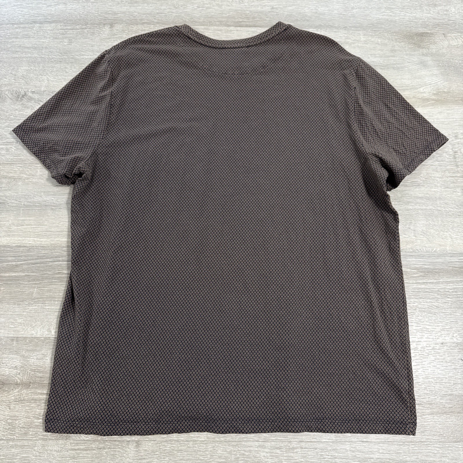 Express Shirt Men's Brown Geometric Print Stretch Cotton Spandex XL Tee gallery