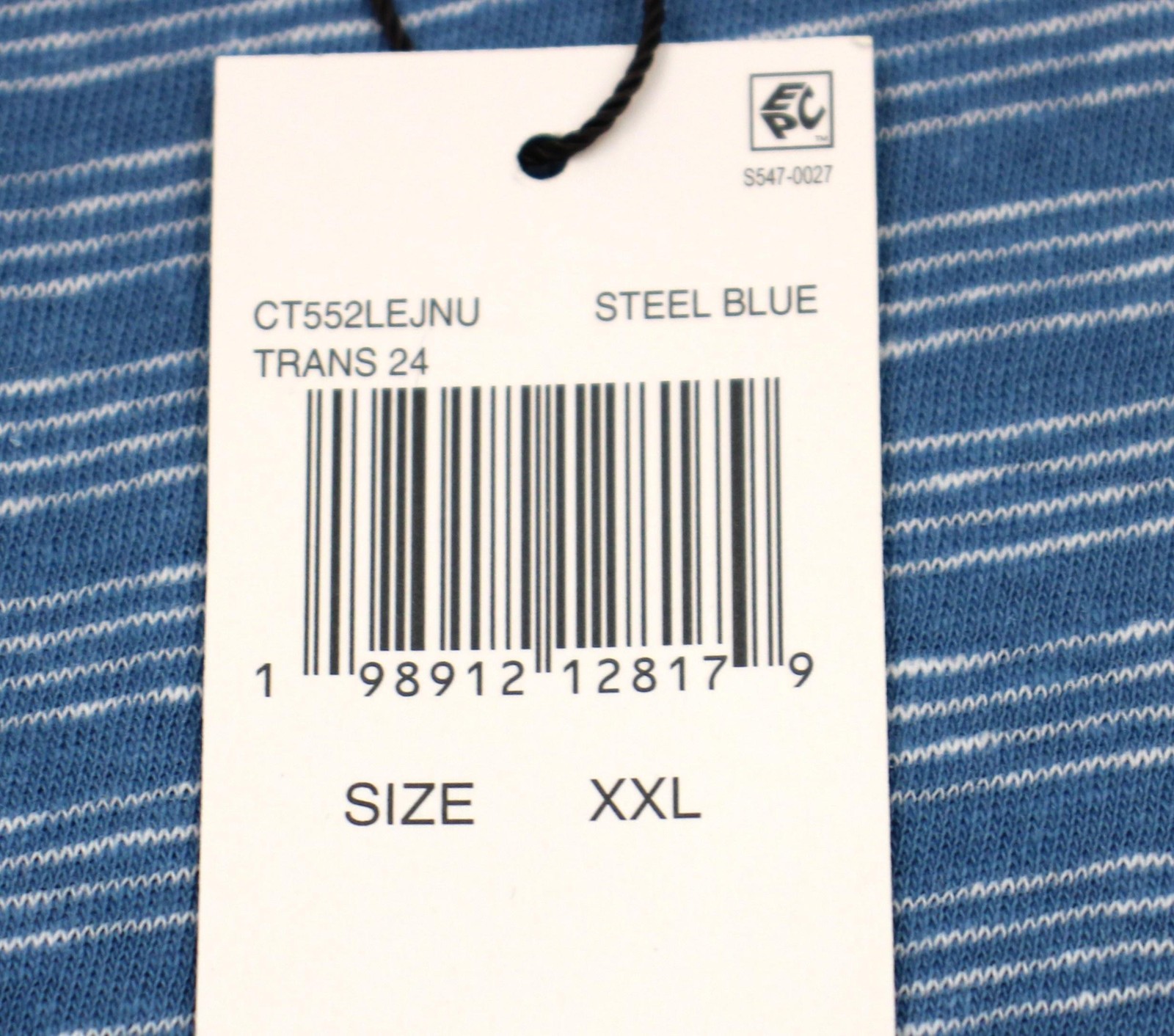 Michael Kors Shirt Mens 2XL Steel Blue Striped Linen Cotton Crew Neck Tee NWT gallery