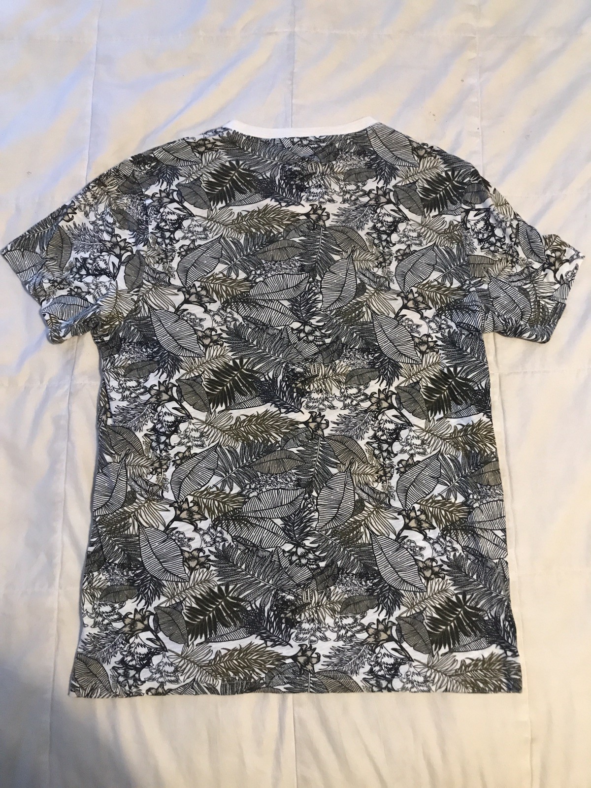 American Rag T-Shirt Mens Large Floral Palm Short-Sleeve Crew-Neck Cotton Blend gallery