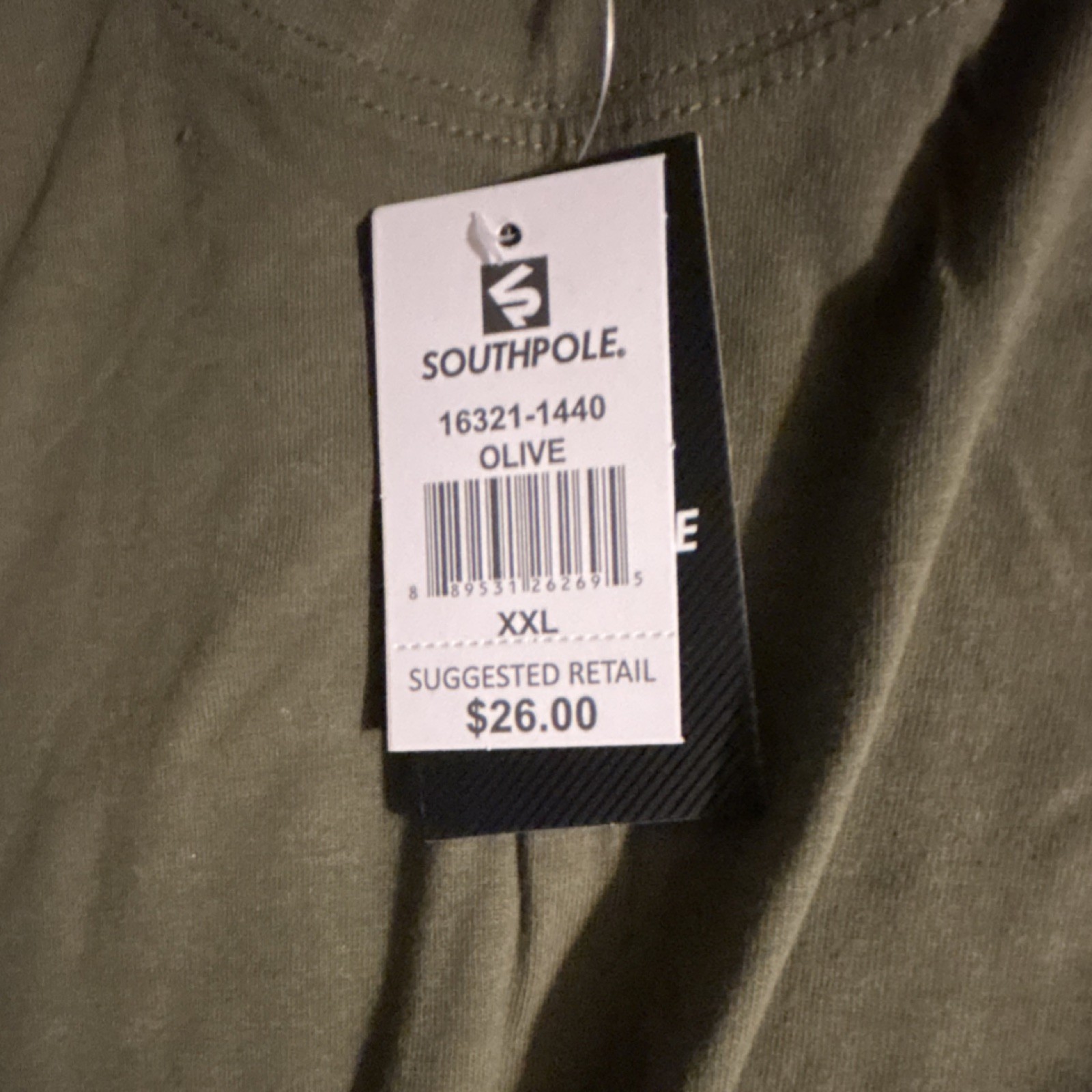 Southpole 16321-1440 Olive XXL Crew Neck Short Sleeve Zipper Accent T-Shirt gallery