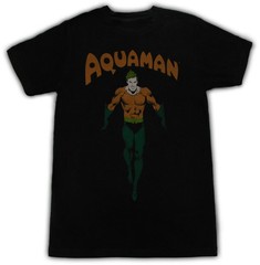 DC Universe Silver Age Aquaman Comic Book Standing Faded Cotton T-shirt