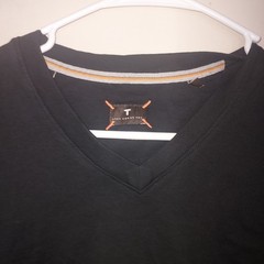 Left Coast Tee Shirt Men’s Medium V Neck Pima Cottton Short Sleeve Casual Black