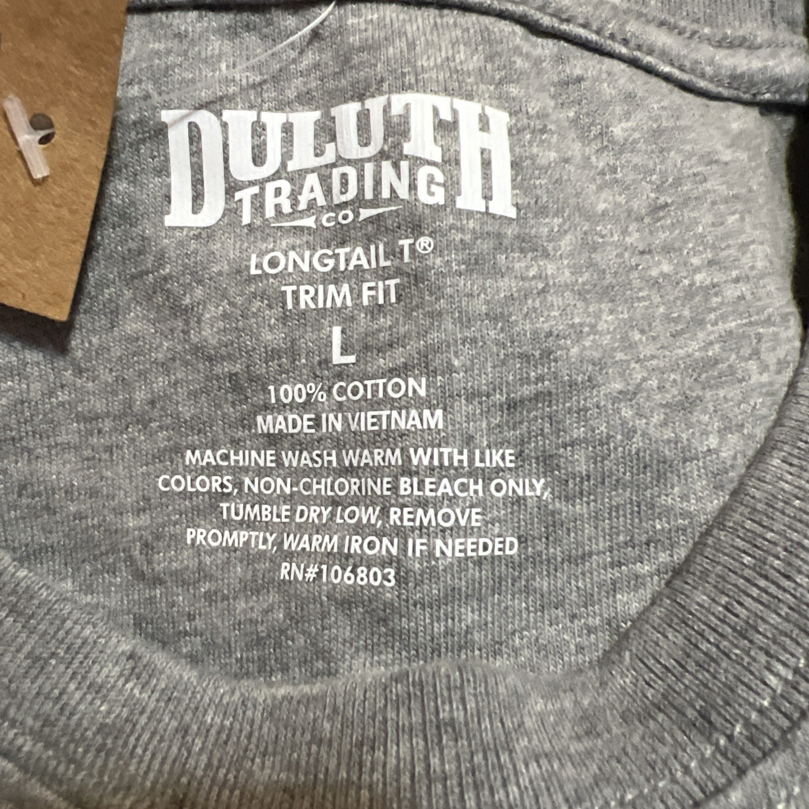 NWT Men’s Duluth Longtail T Trim Fit Gray T-shirt Size L 100% Cotton gallery