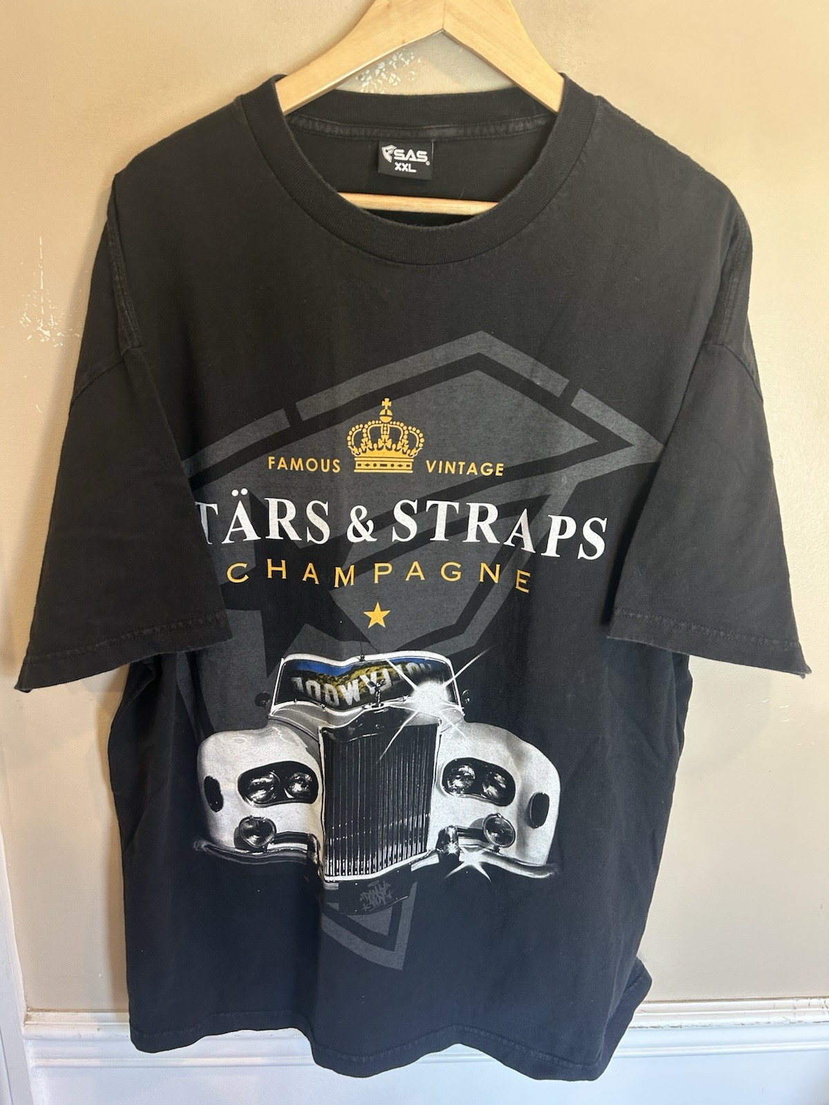 Famous Stars And Straps Mens Graphic Tee Black Y2K XXL
