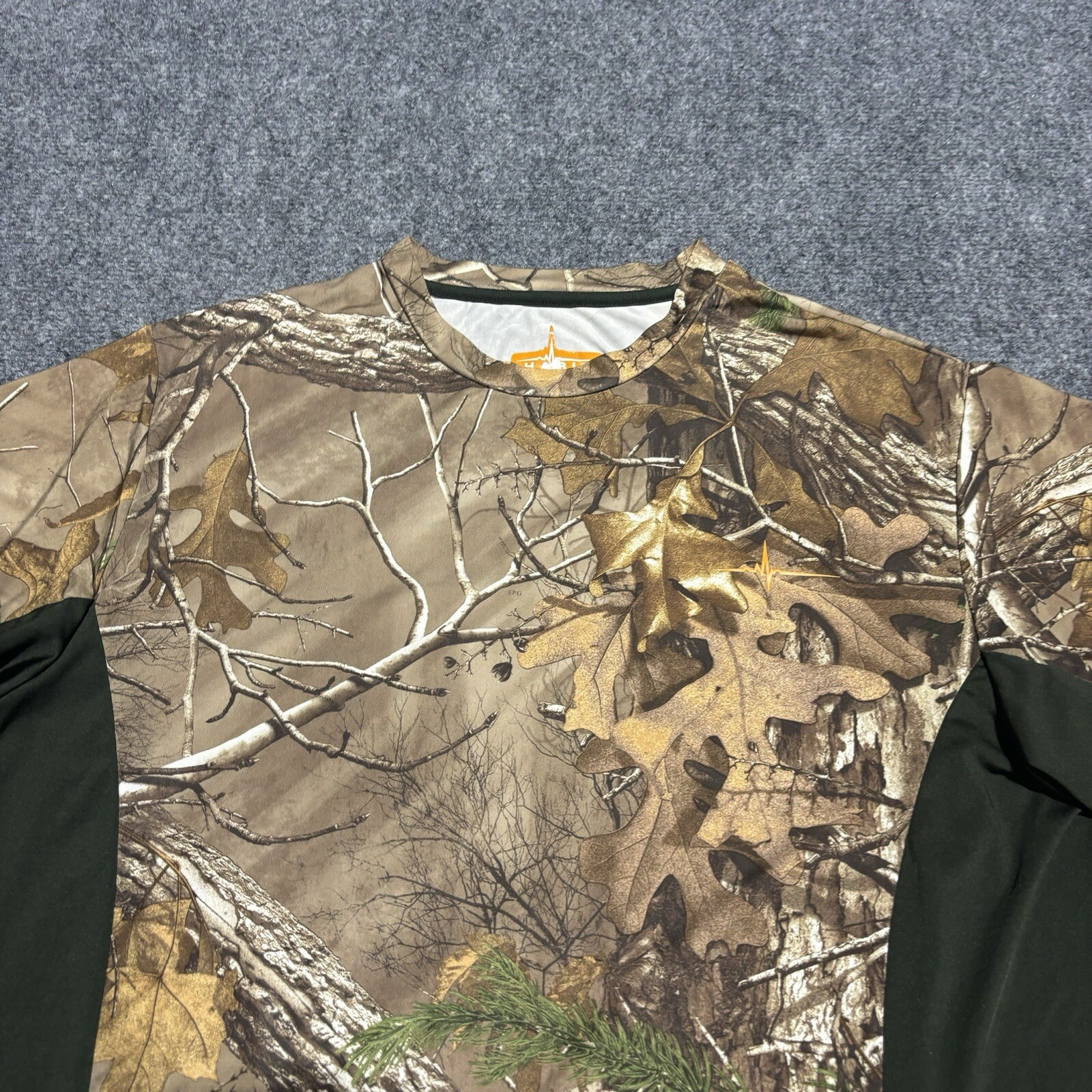 HABIT Shirt Mens Medium Green Short Sleeve Polyester Realtree Fishing Camouflage gallery