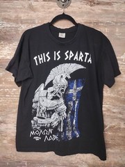 B&C Collection This Is Sparta Graphic Short Sleeve Tee Black Size L