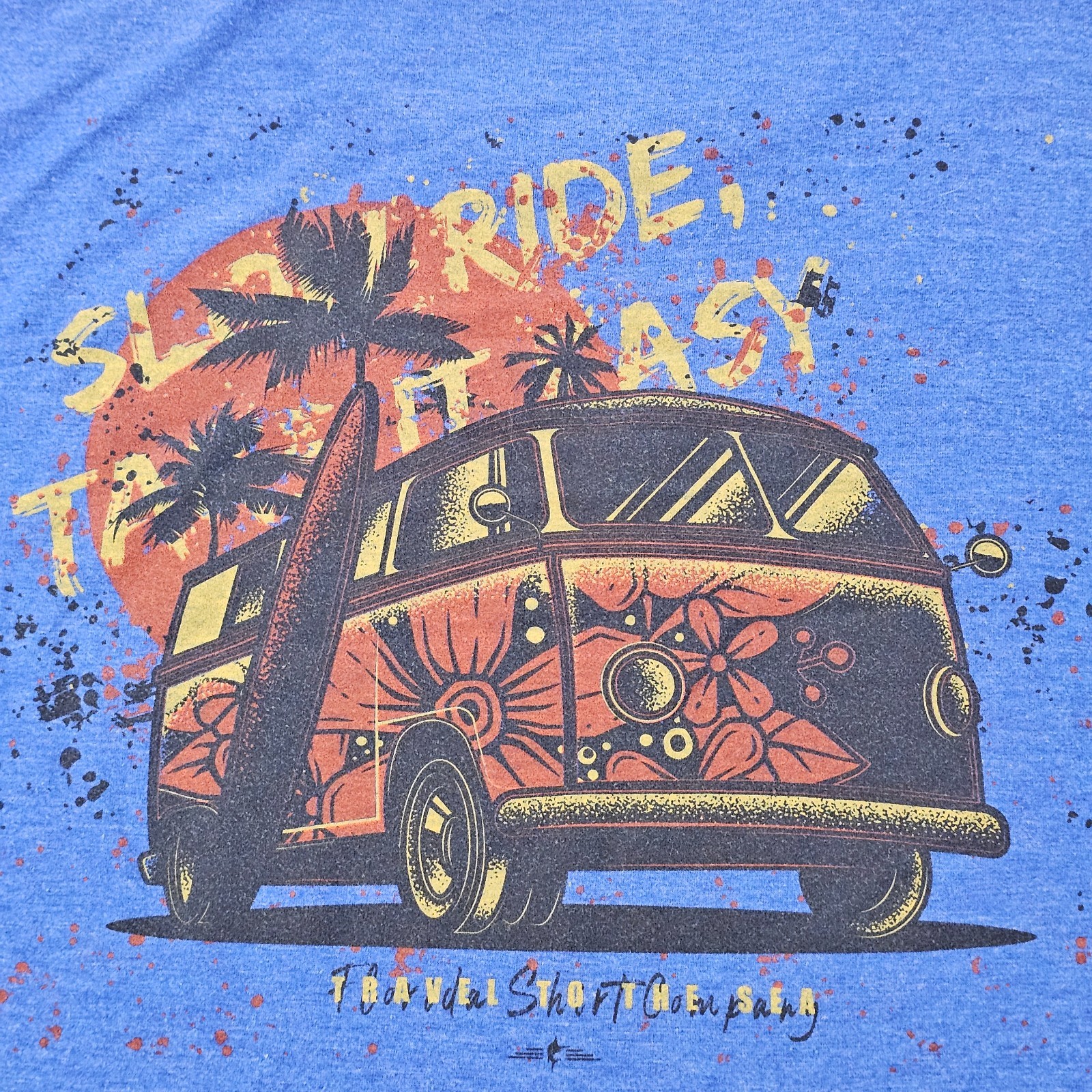 Take it Easy Woody Surf Board Blue Long Sleeve Tri-Blend T-Shirt Men's 2XL gallery