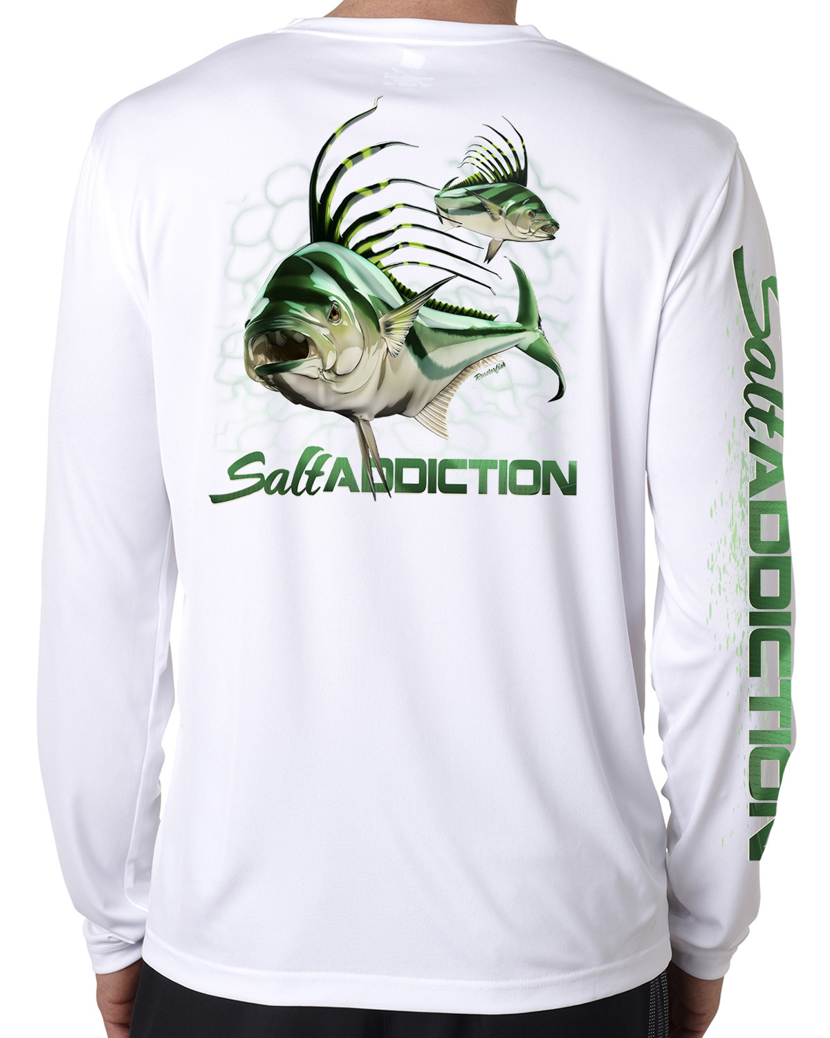 Salt Addiction t shirt life microfiber Roosterfish fishing long sleeve 50+ uv gallery