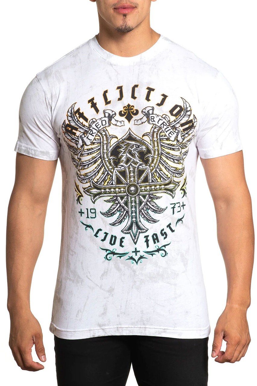 Affliction Clothing Men’s Premium “DISMANTLED” S/Sleeve T- Shirt; Size: Medium