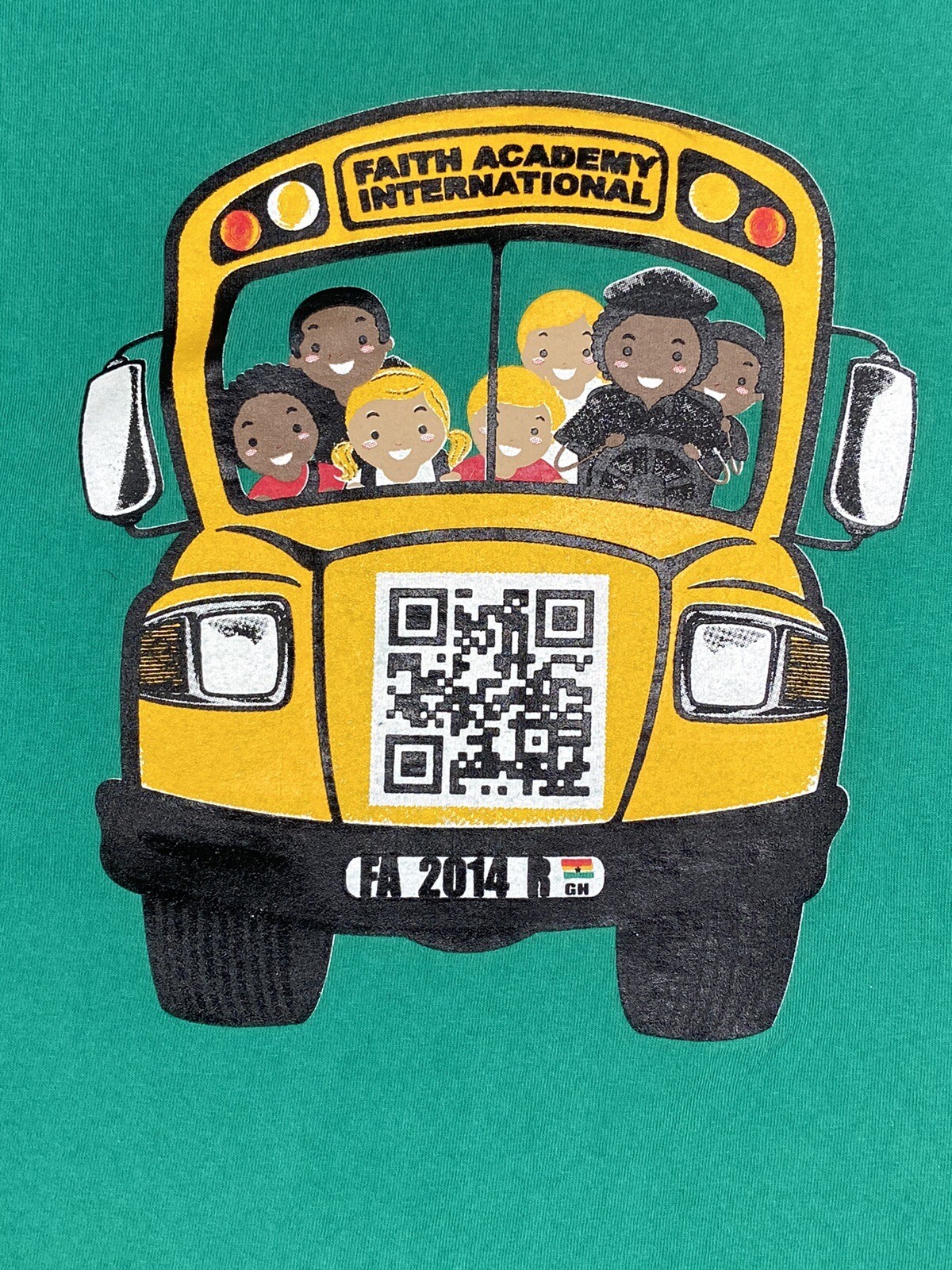 Faith Academy International T Shirt Adult Extra Large* Green Ghana Bus 2014