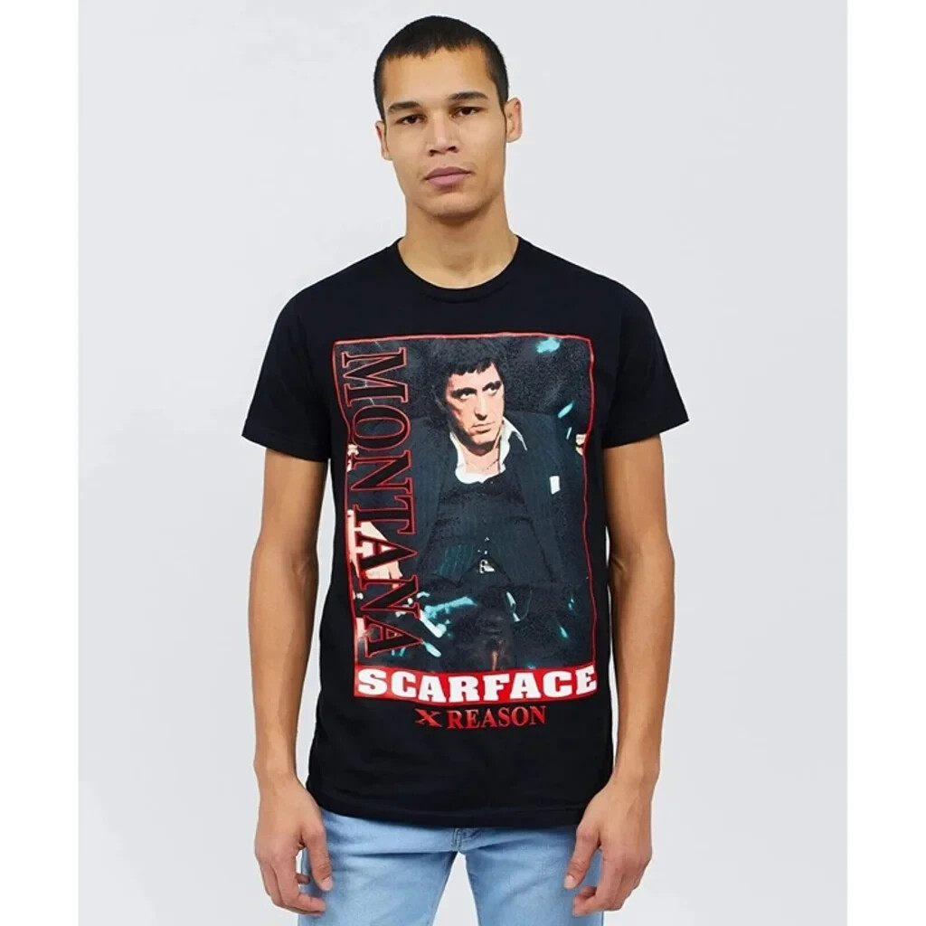Reason X Scarface Men Tony Montana Al Pacino 80's T-Shirt Black Size Large new gallery