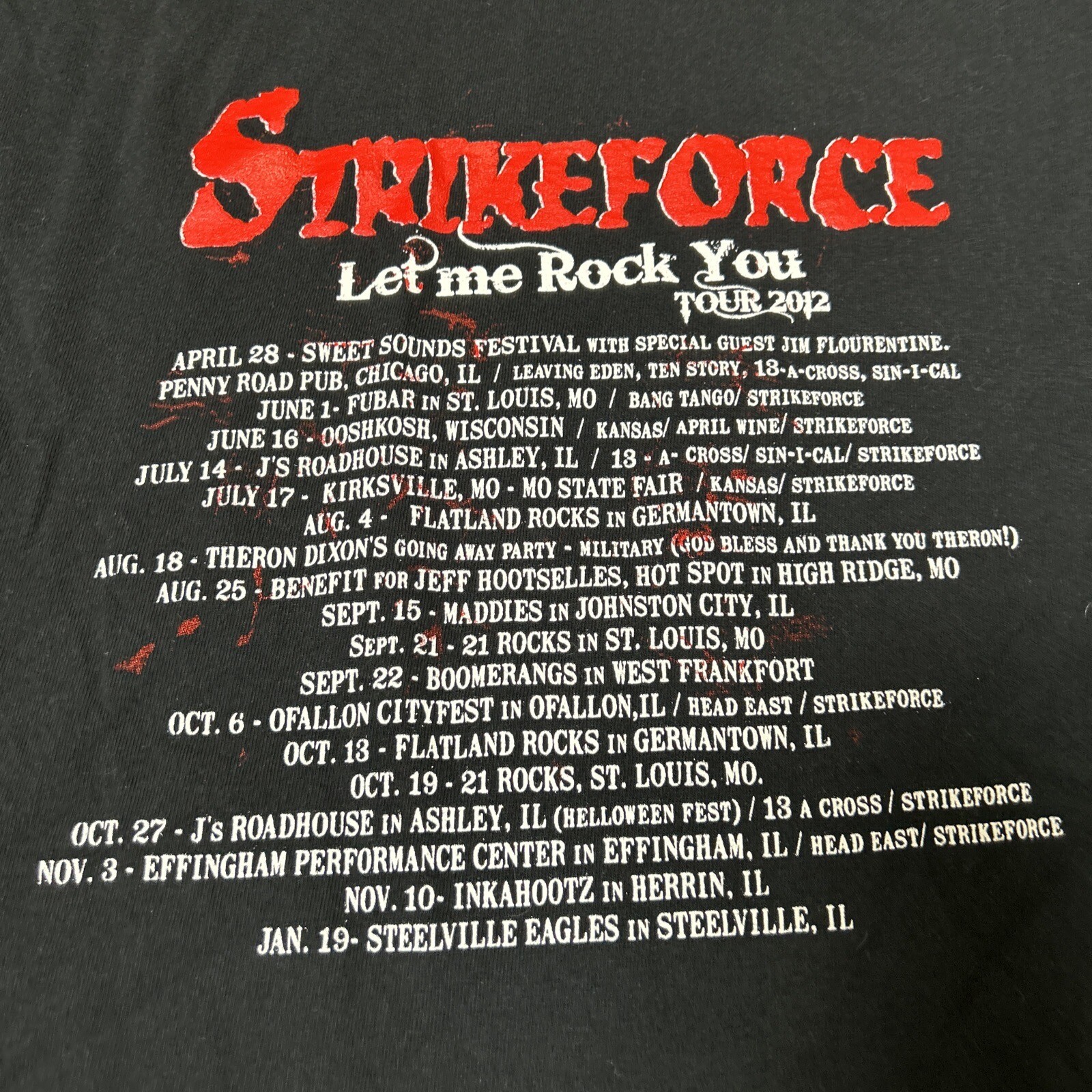 Strikeforce 2012 Tour T Shirt Men’s XL Metal Band Music gallery