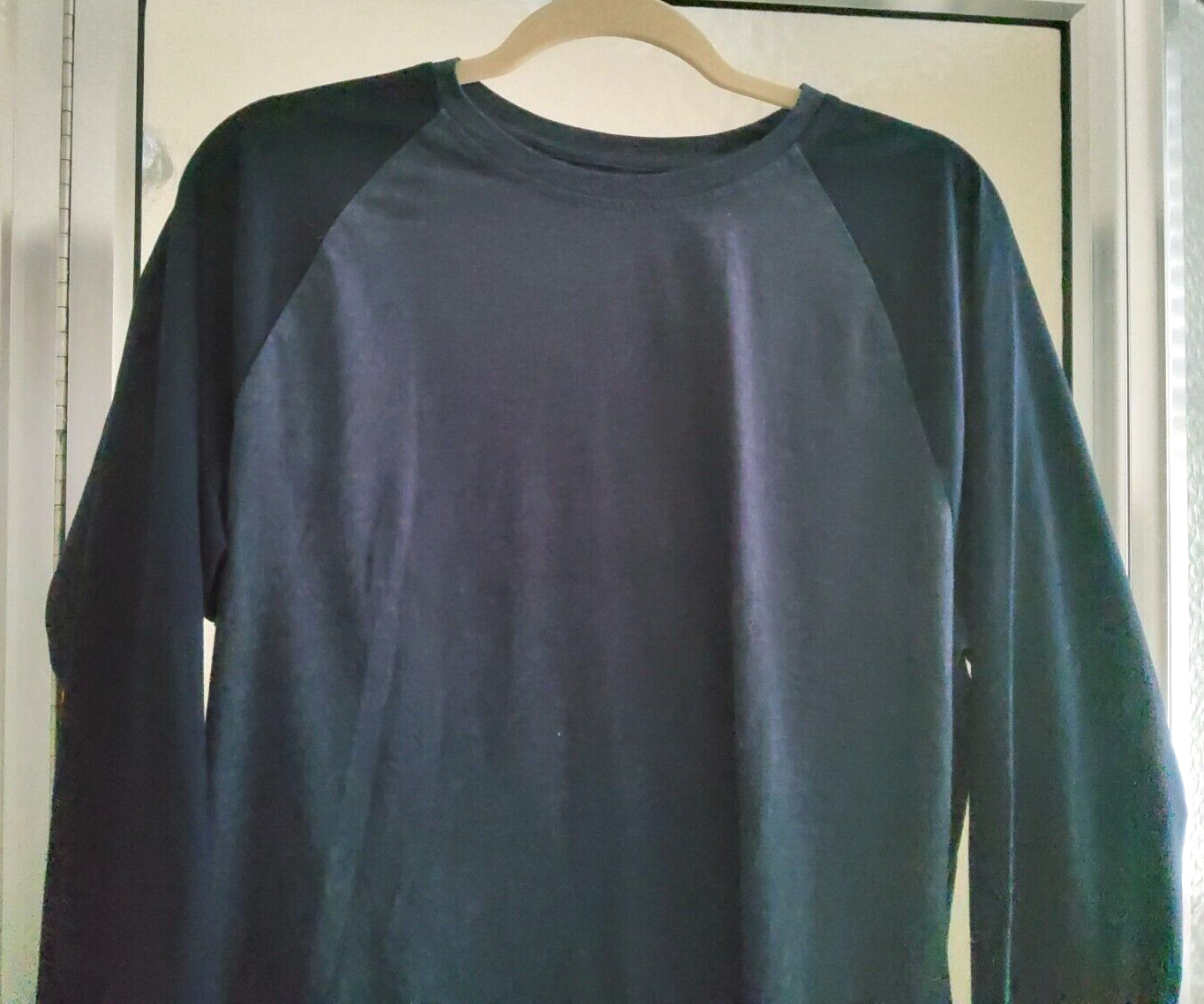 ALFANI MENS EASY CARE COLORBLOCK T-SHIRT-LARGE-BLUES-CREW NECK-LONG SLEEVES-*NEW gallery