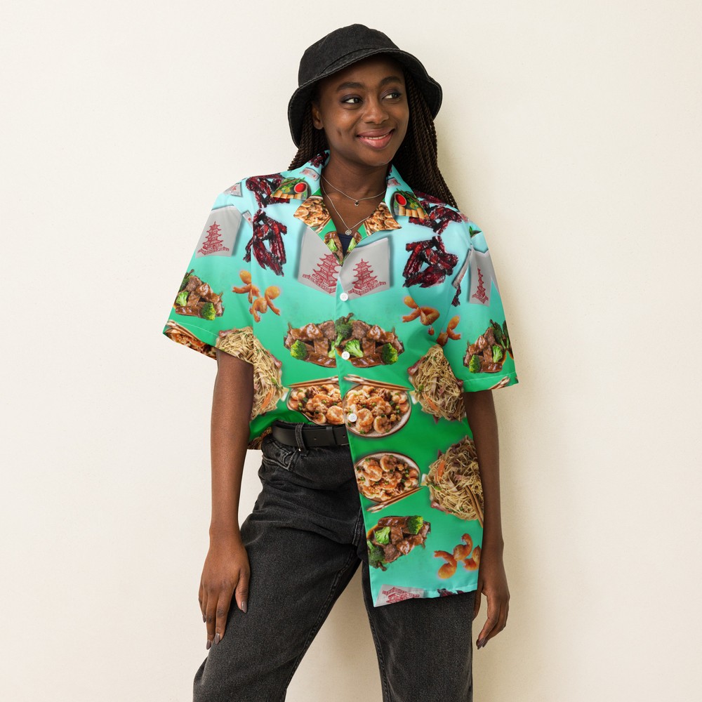 Chinese Take Out – Lightweight Button Up Casual Fun Dress Shirt