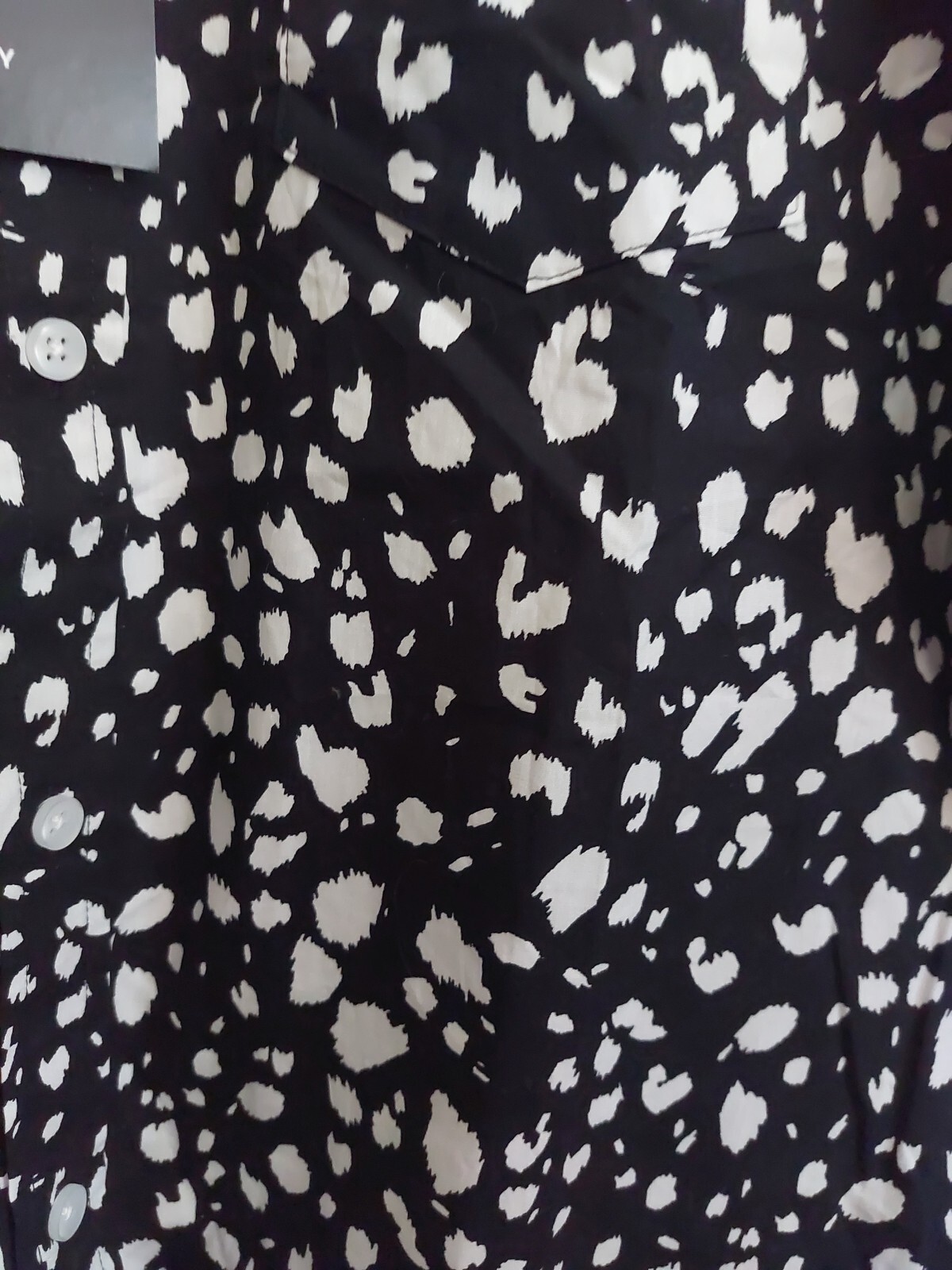 V By Very Mens Cotton Animal Print Party Shirt - Black White Size Uk Large L gallery