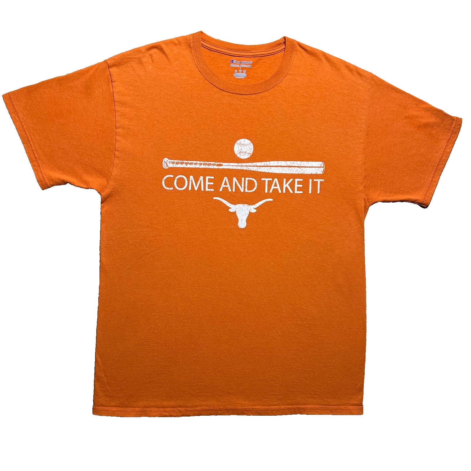 Champion Texas Longhorns Come And Take It T Shirt Mens L Burnt Orange Baseball gallery
