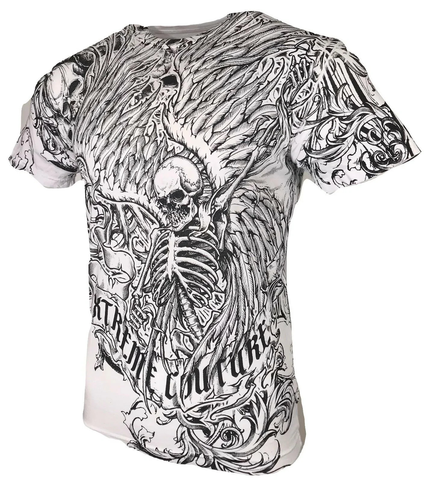 Xtreme Couture by Affliction Men's T-Shirt ACCUSER Skull Biker gallery