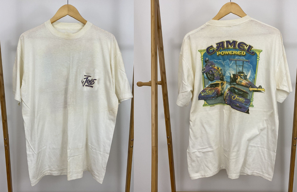 VTG Camel Powered Smokin Joe Racing Single Stitch Pocket Cigarette T-Shirt