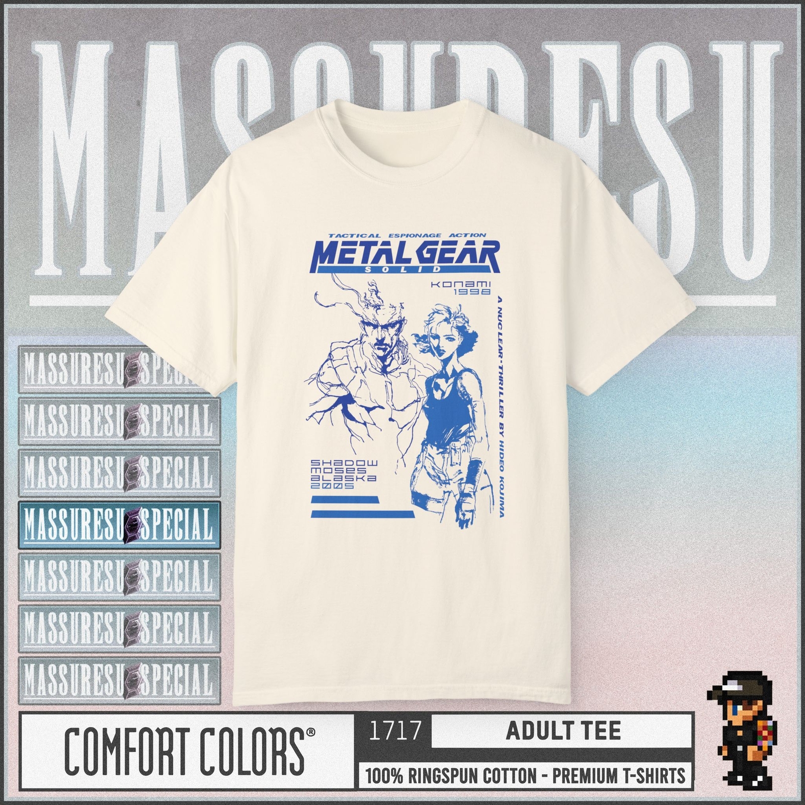 Metal Gear Solid [Snake Meryl] Premium T-Shirt – PS1 Kojima Solid Liquid Fox 2 3