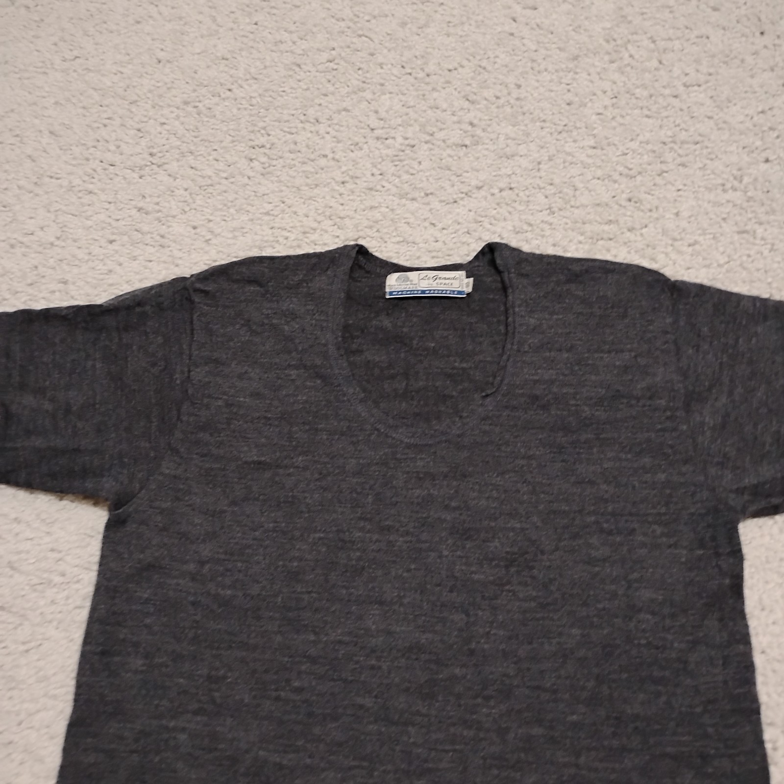 Vintage Woolmark Shirt Mens M (18x26) Base Layer Scoop Hiking Merino Wool 90s gallery