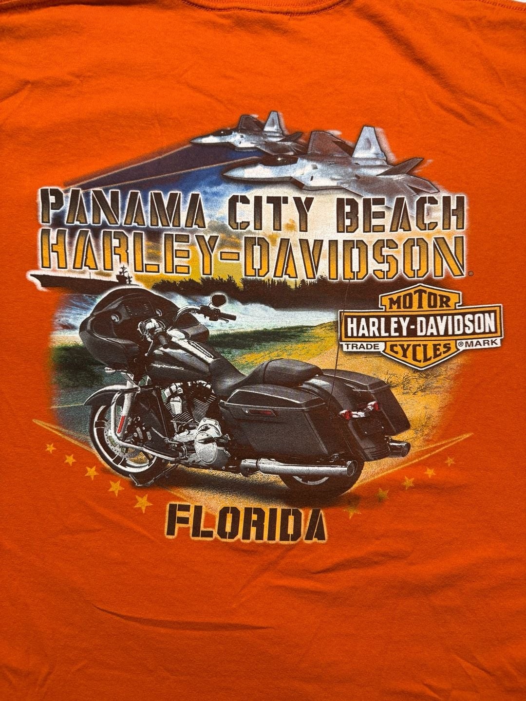 Harley-Davidson Panama City Beach FL Jet Graphic T-Shirt Orange XL gallery