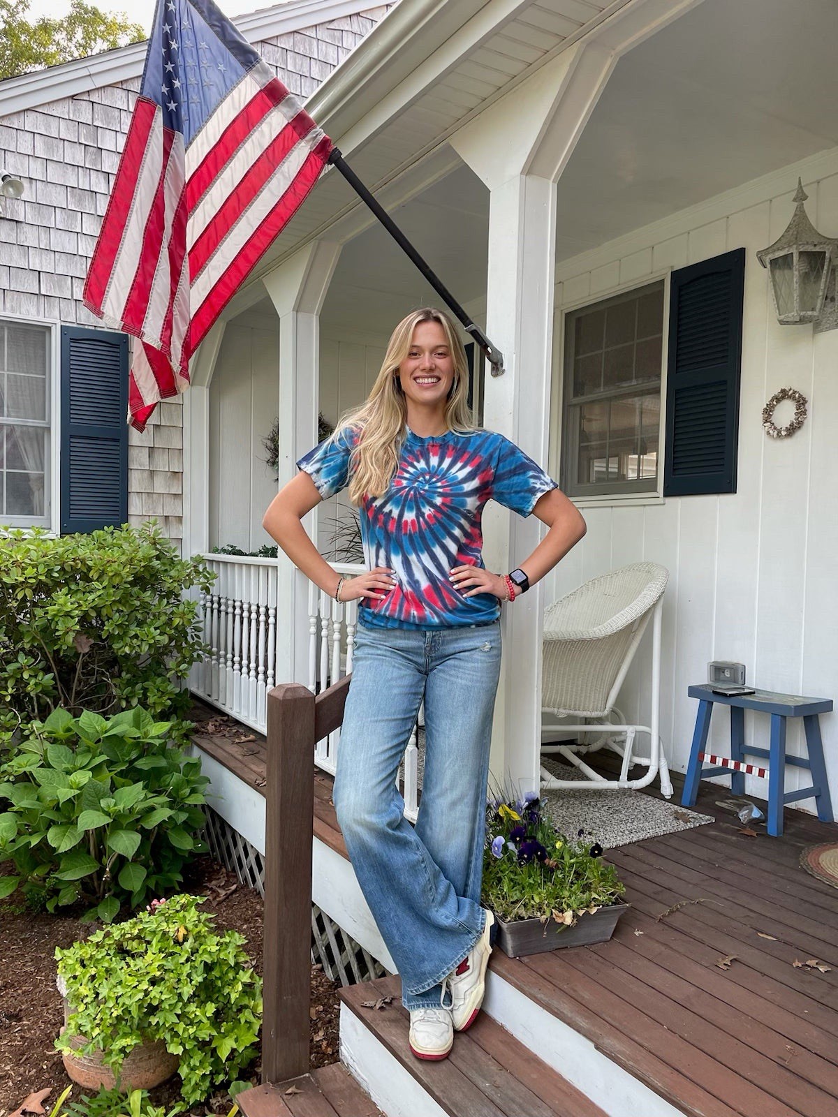 Red White and Blue tie dye shirt USA tie dye American tie dye shirt - All Sizes gallery