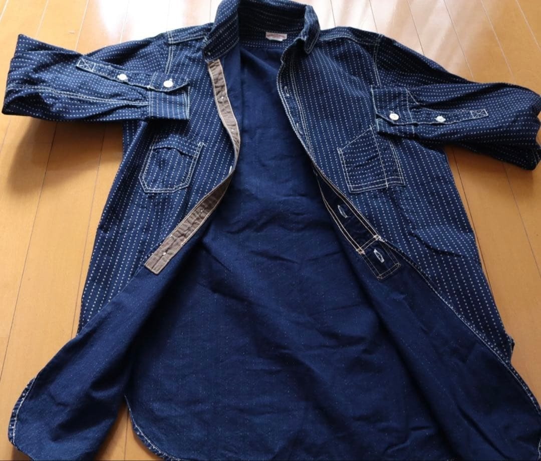 The Real McCoy's Double Diamond Indigo Star Wabash Work Shirt S Indigo Men’s gallery